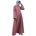 Emirates Umbrella abaya with embroidery work-Baby Pink